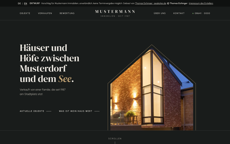 Beispielseite Mustermann Immobilien